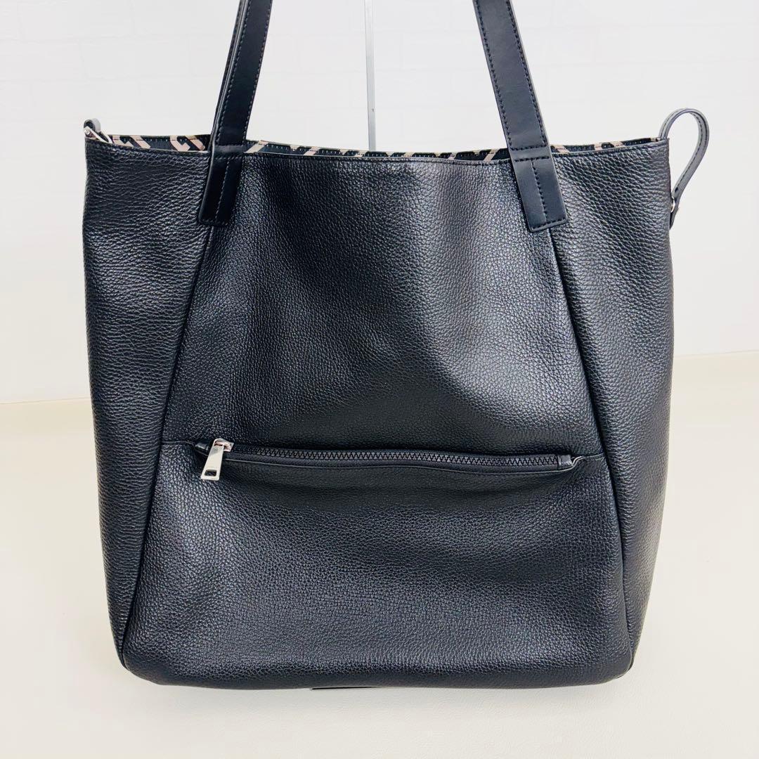 2721【美品】FURLA 本革 トートバッグ レザー A4収納 リバーシブル