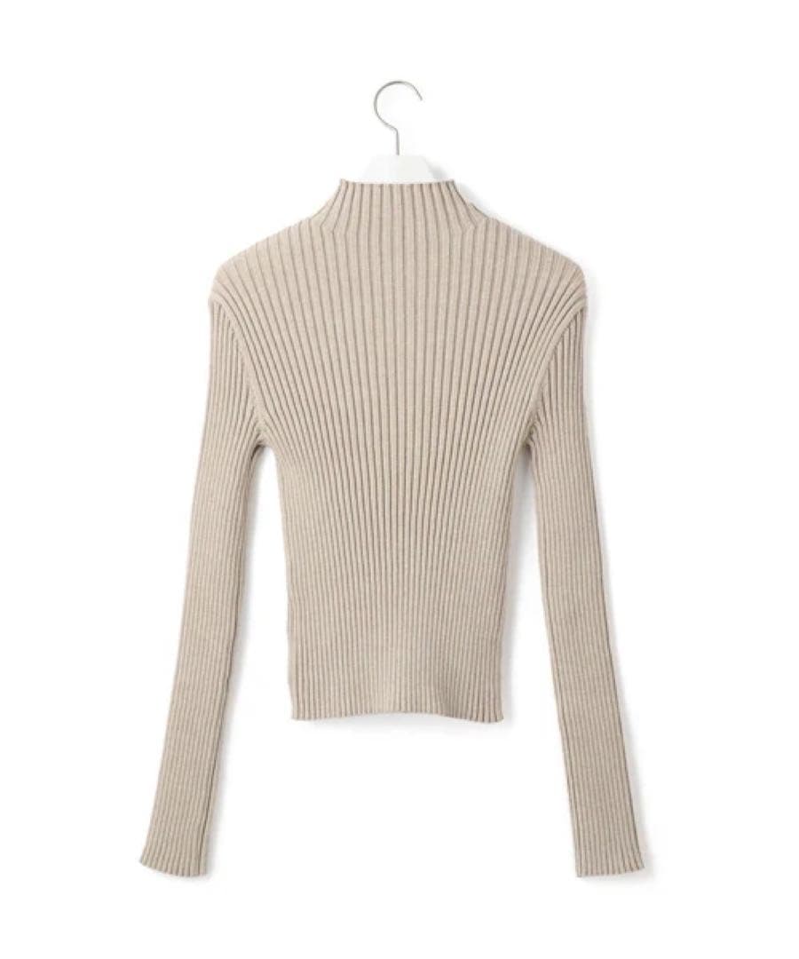 AMOMENTO（アモーメント）RIBBED HIGH NECK ZIP UP