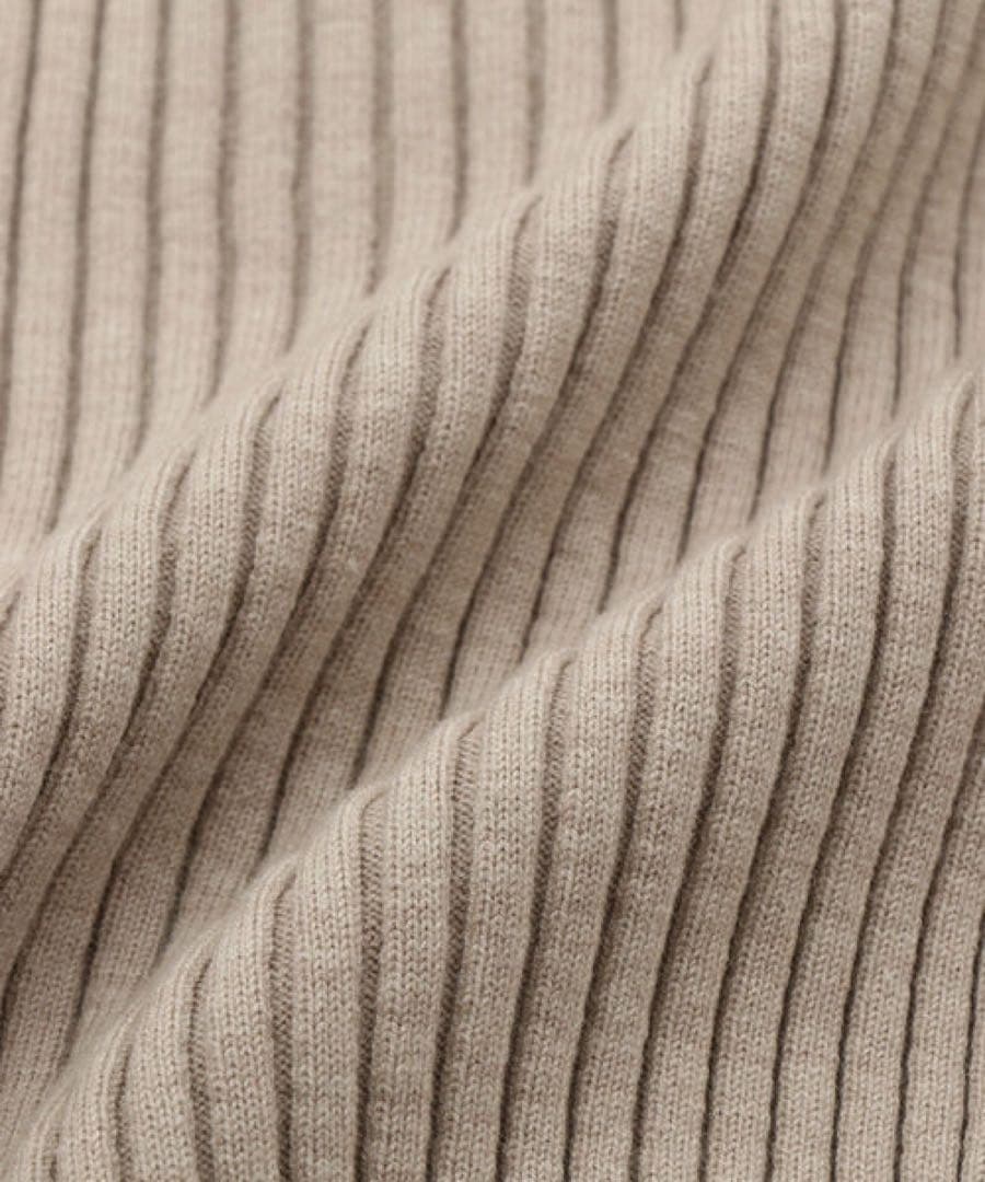 AMOMENTO（アモーメント）RIBBED HIGH NECK ZIP UP