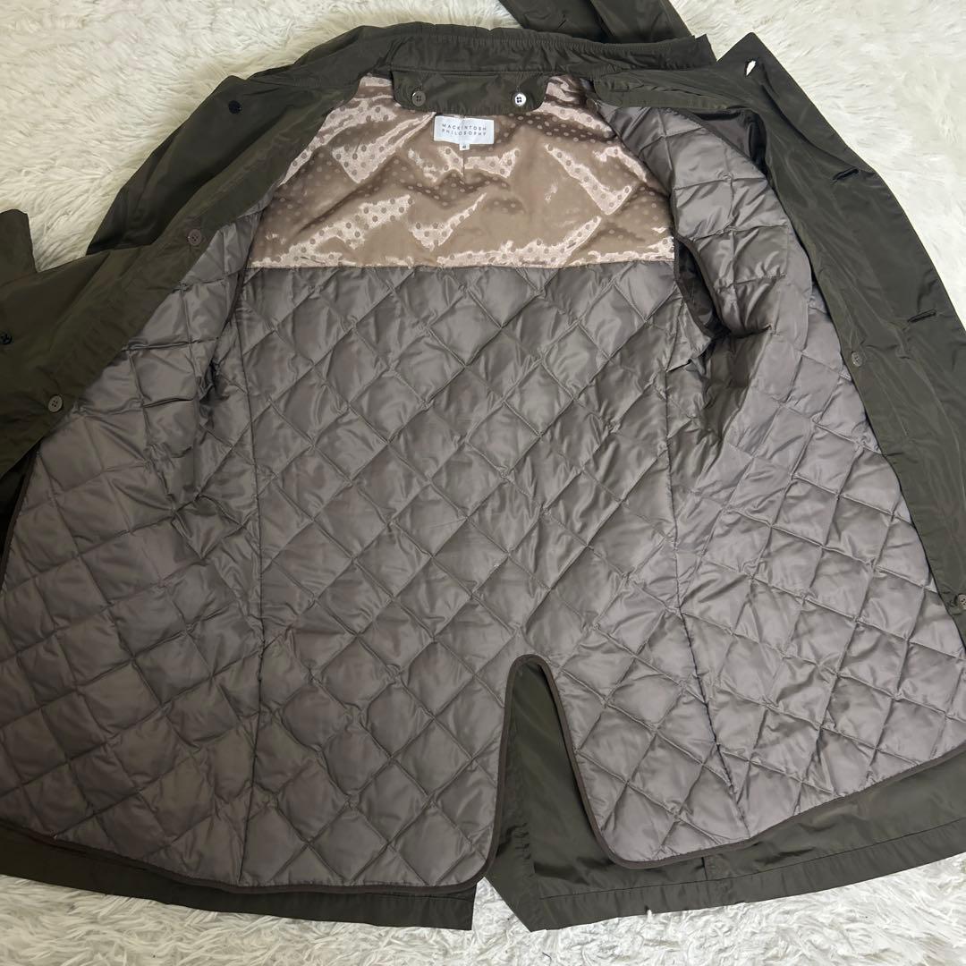 【未使用級】マッキントッシュ　ナイロンステンカラーコート ライナー付 カーキ