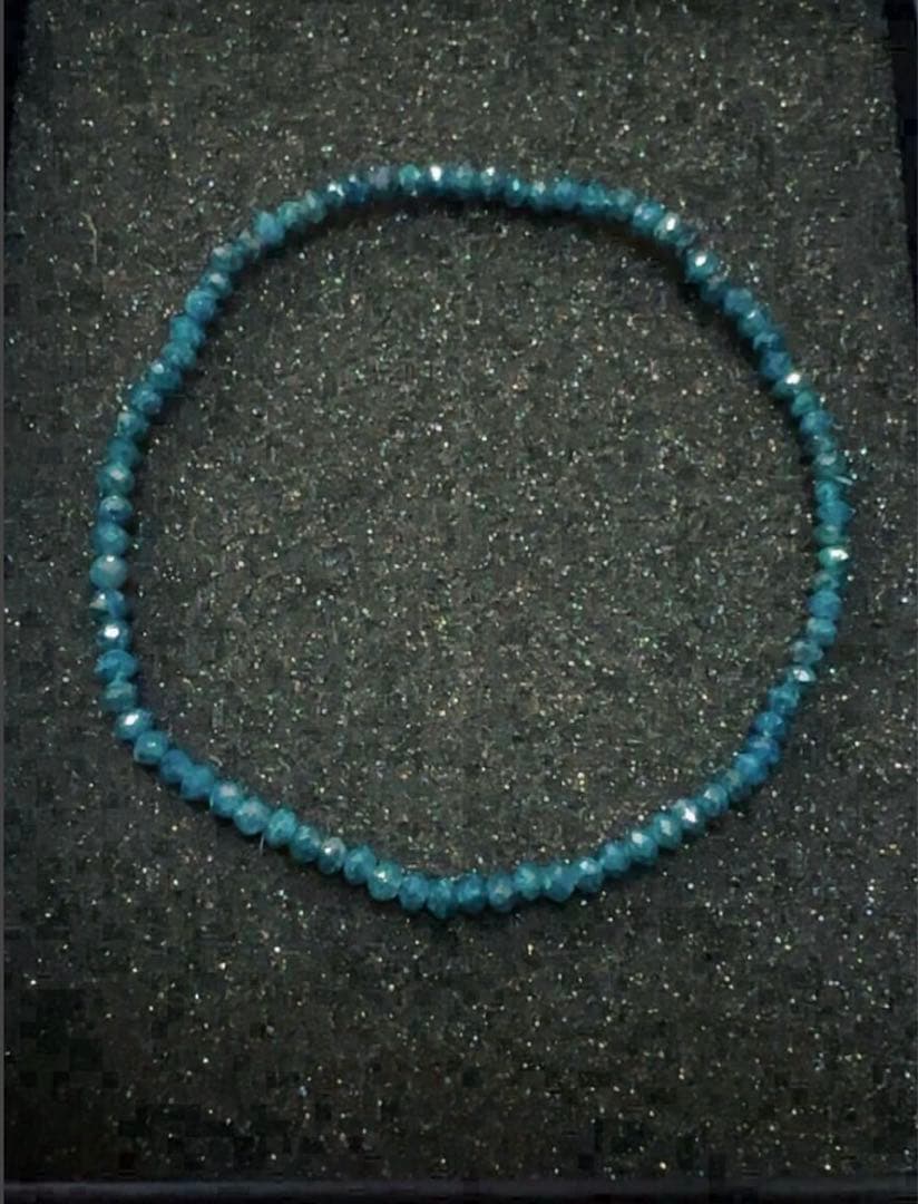 ゆきんこ ブルーダイヤモンド ブレスレット オペロンゴム通し 約12ct