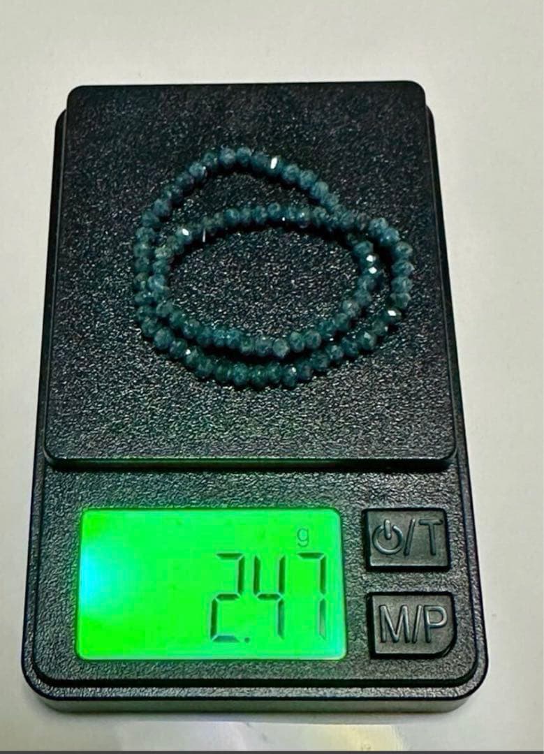 ゆきんこ ブルーダイヤモンド ブレスレット オペロンゴム通し 約12ct