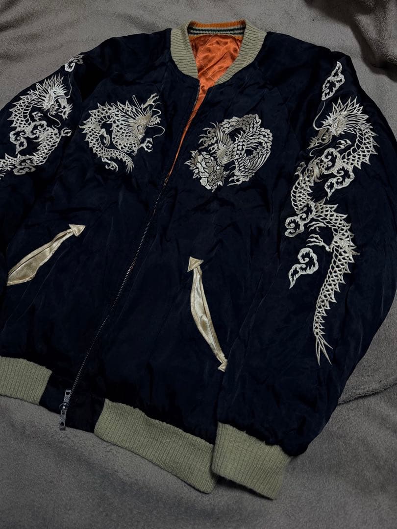 ２面用 CROPPED HEADS 龍 日本限定 スカジャン vintage