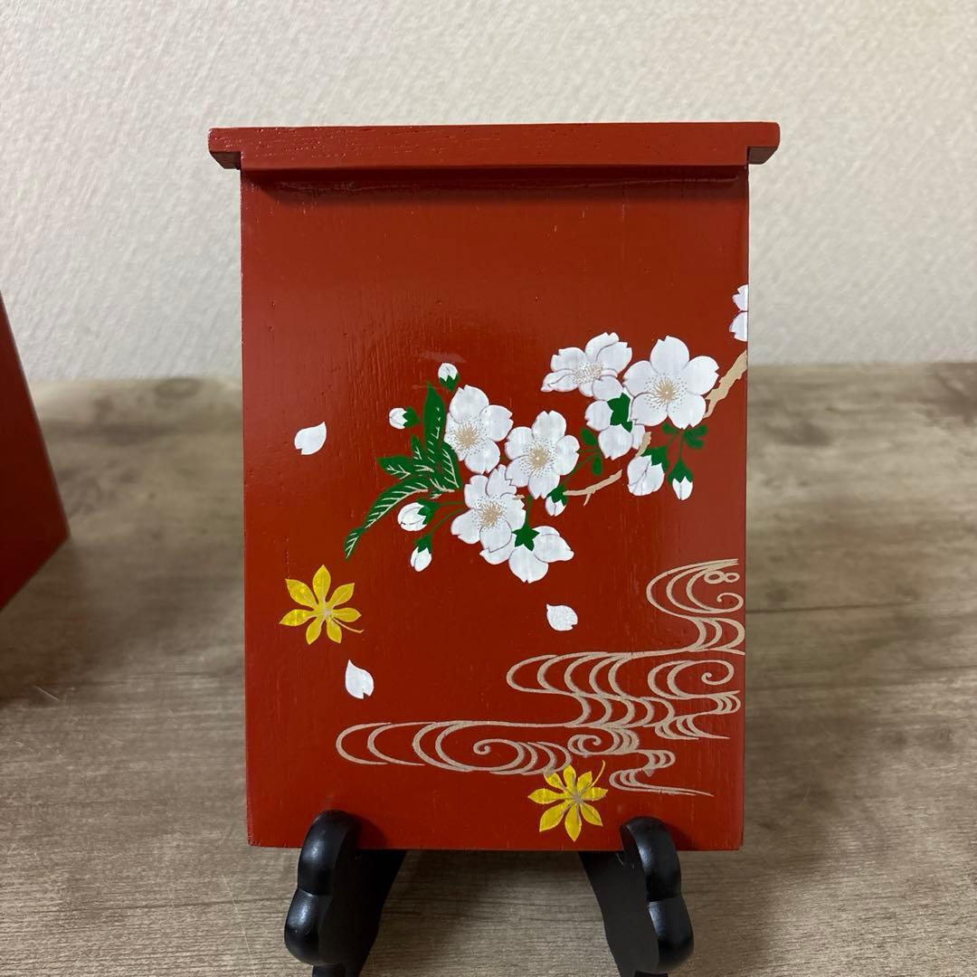 遊山箱（ゆさんばこ）　弁当箱　徳島県　重箱　立田川　桜枝　紅葉　流川