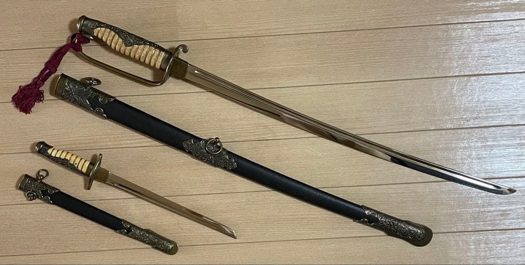 模造刀　美術刀　サーベル　指揮刀　時代武具　2本セット　A0431