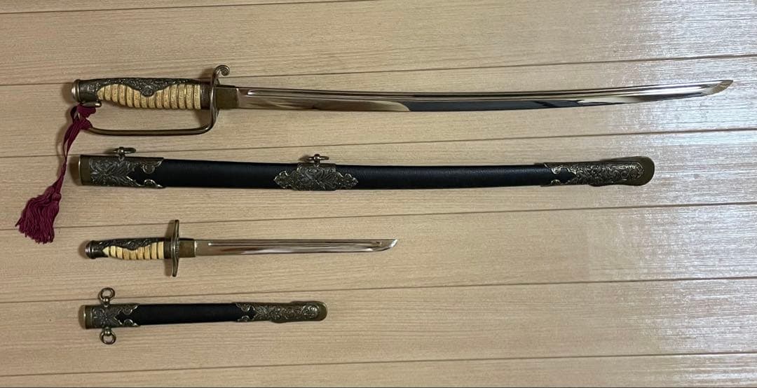 模造刀　美術刀　サーベル　指揮刀　時代武具　2本セット　A0431