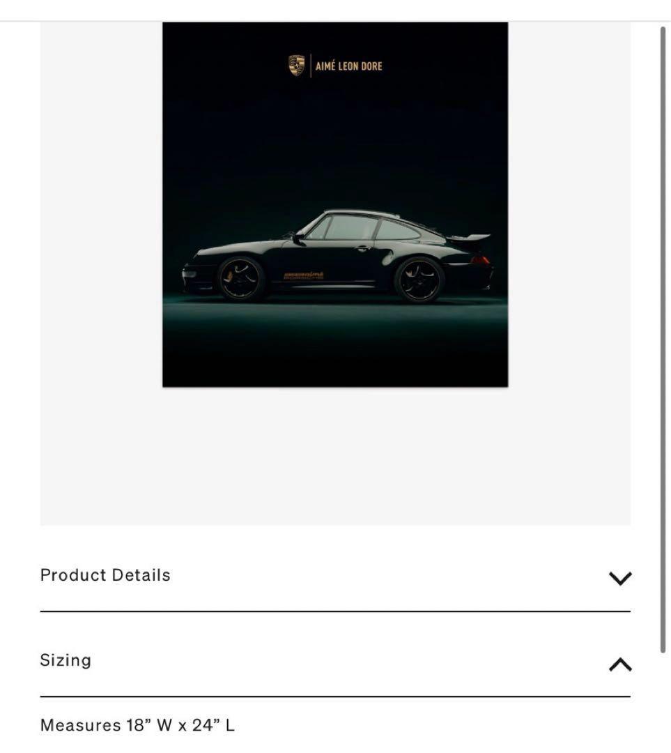 即完売 aime leon dore × Porsche ポルシェ ポスター