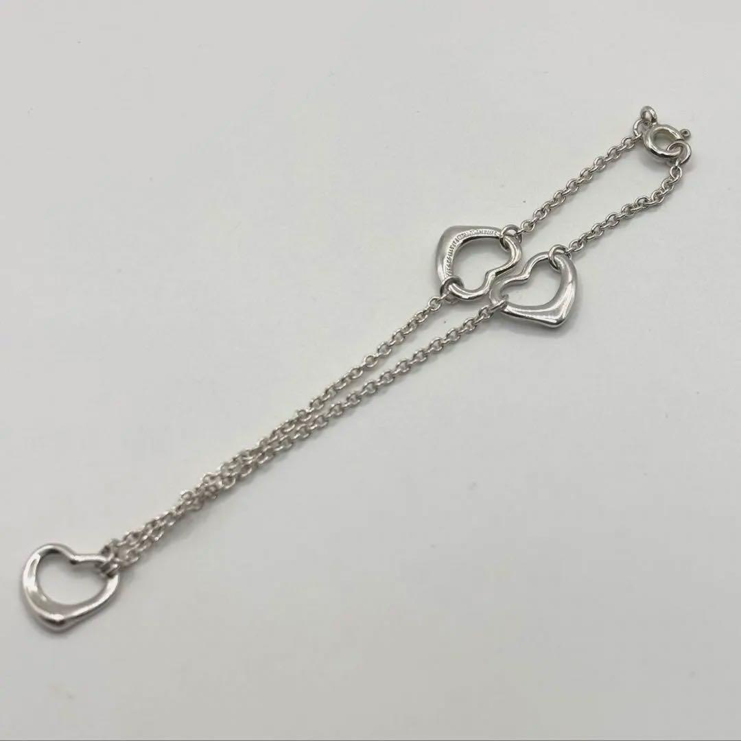 TIFFANY&Co.【美品】3連トリプルオープンハートブレスレット　925