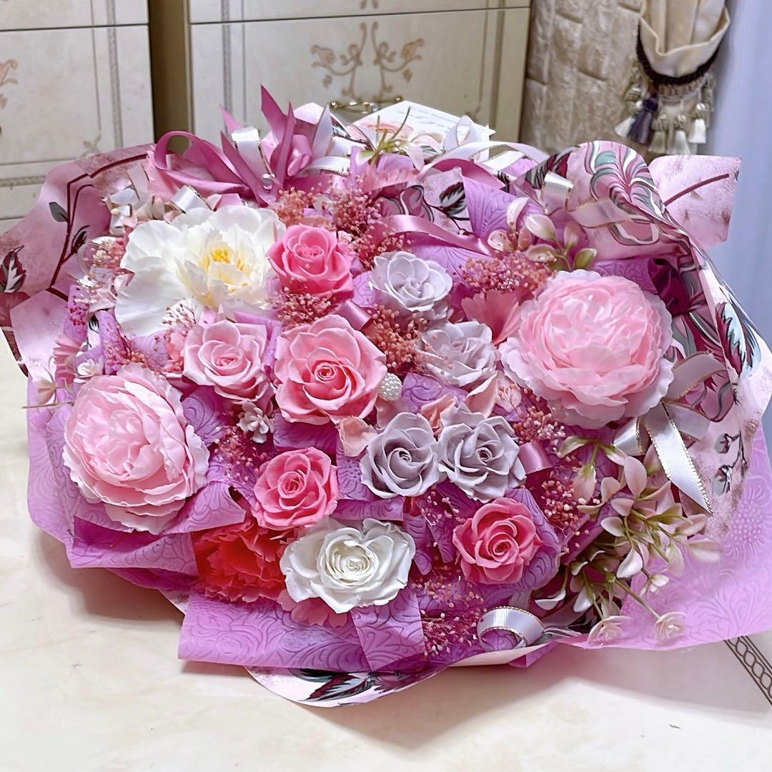 ✨特大✨ボリュームのある花束✨バラプリザ＆アーティフィシャルアレンジメント✨