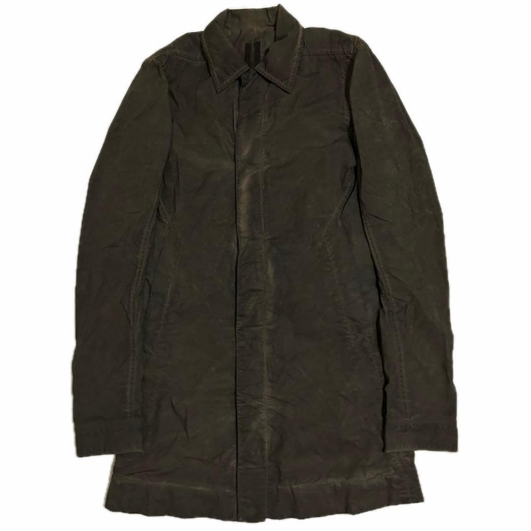 Rick Owens DRKSHDW 製品染め比翼ステンカラーコート