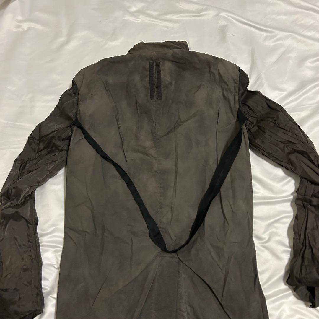 Rick Owens DRKSHDW 製品染め比翼ステンカラーコート