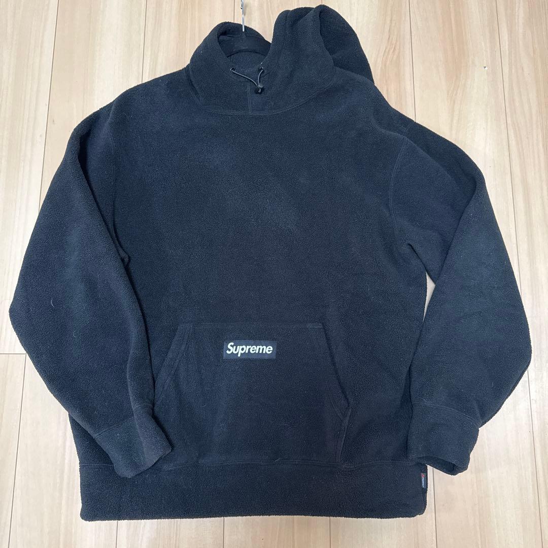 Supreme polartec フリース パーカー サイズM　ブラック