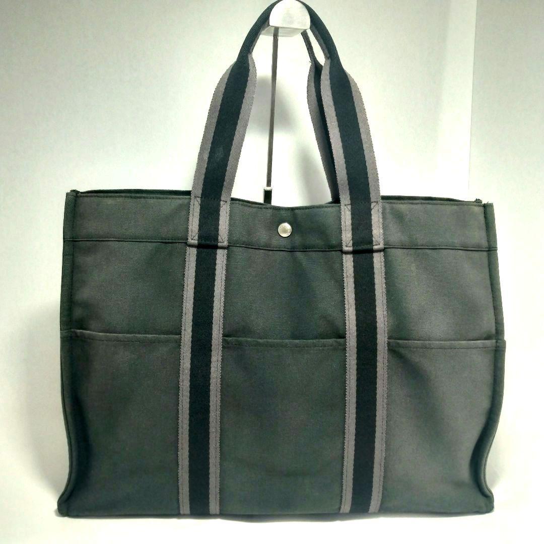 エルメス HERMES フールトゥ GM キャンバス トートバッグ ブラック 黒