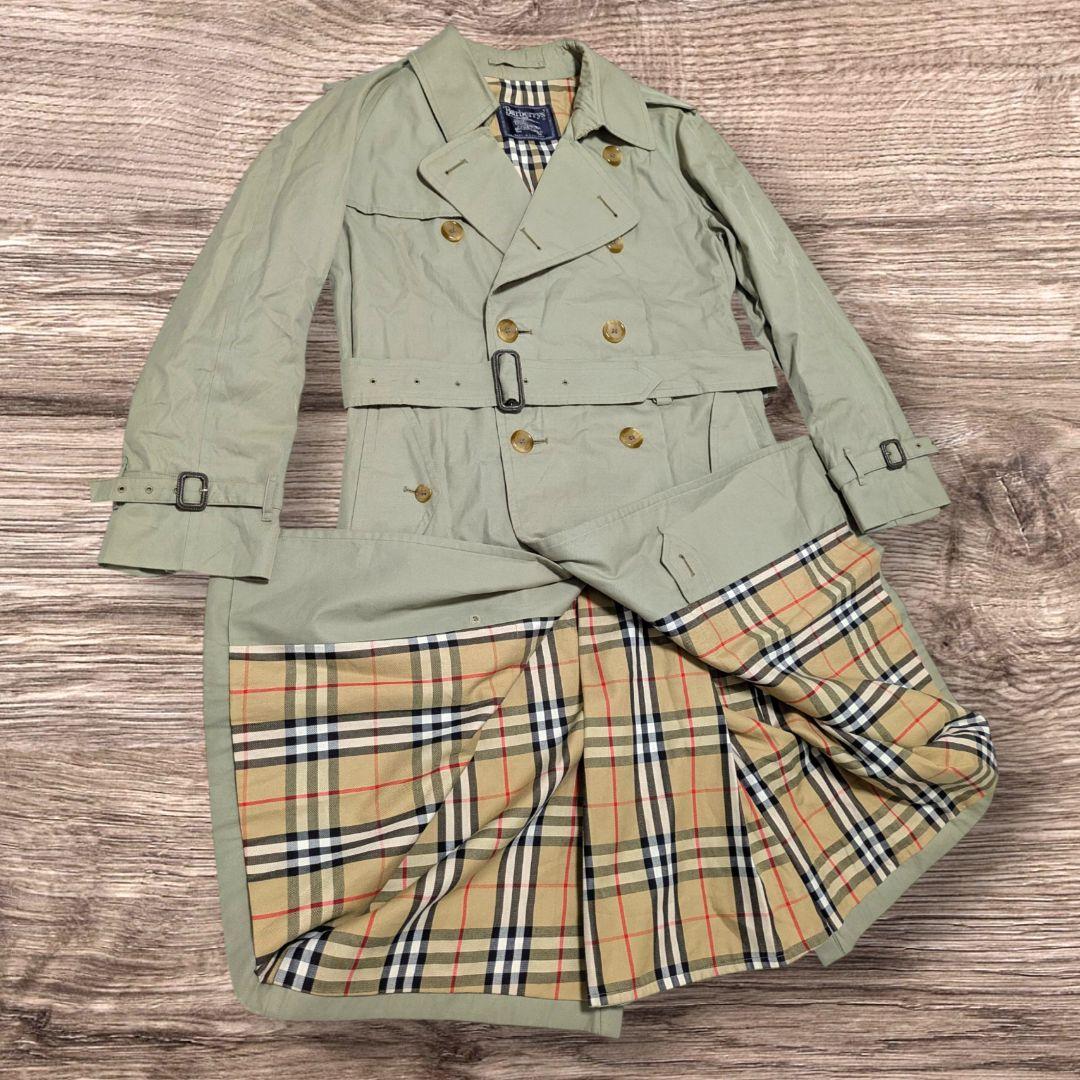 極美品　英国製 90s バーバリー　トレンチコート　ノバチェック　ロング丈　XL