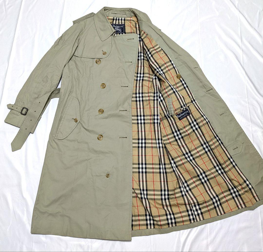 極美品　英国製 90s バーバリー　トレンチコート　ノバチェック　ロング丈　XL