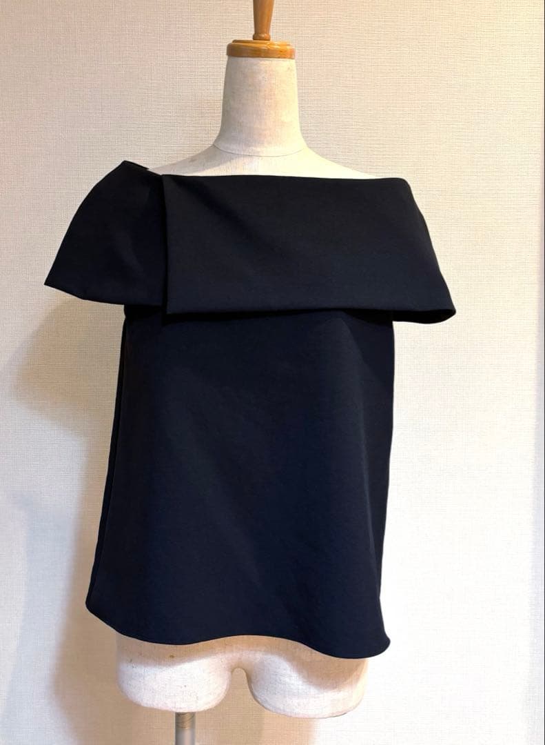 【美品ドライクリーニング済】NOBLE ケープブラウス　BLACK