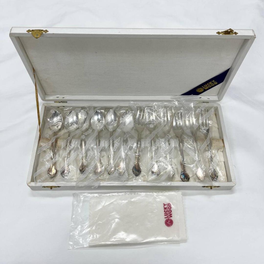 【美品】⭐️LUCKY WOOD 銀食器 シルバー 食器 スプーン フォーク