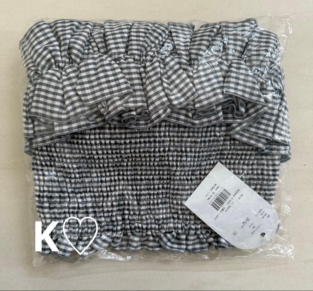 ダーリッチ Darich ギンガムチェックオフショルトップス GRY