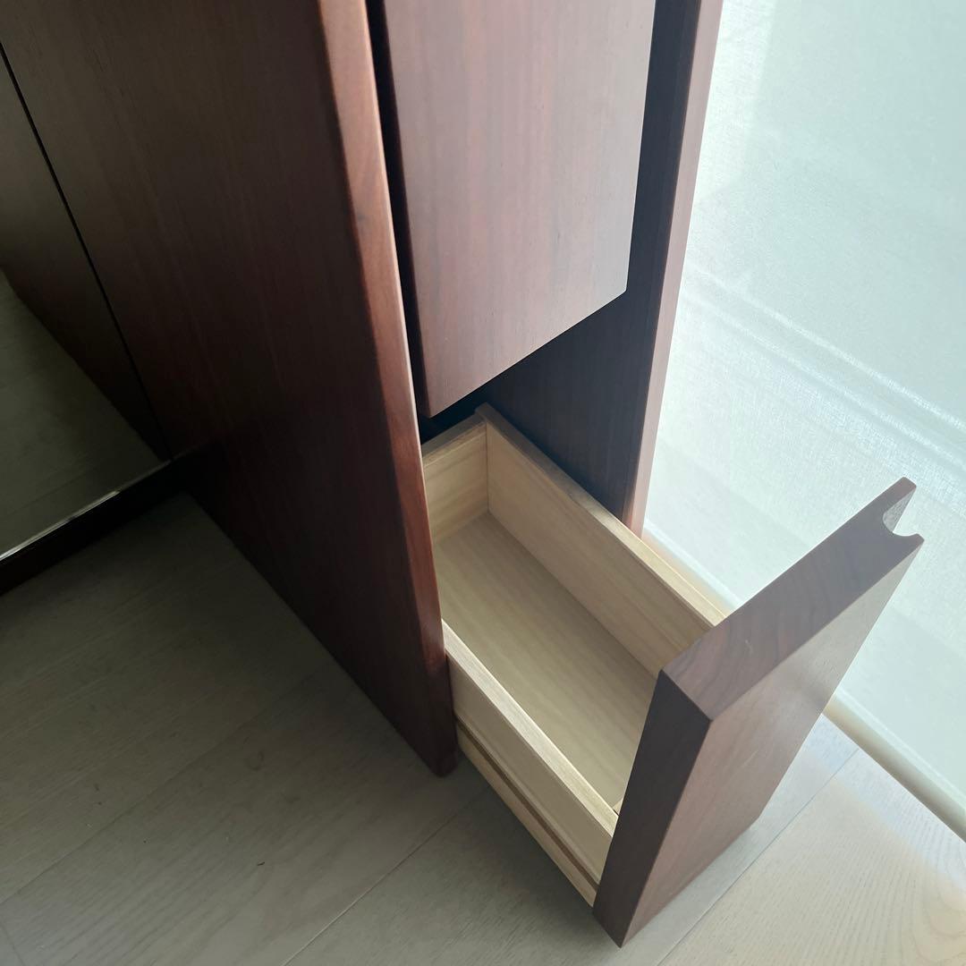 コンパクトスリム全身鏡付きドレッサー