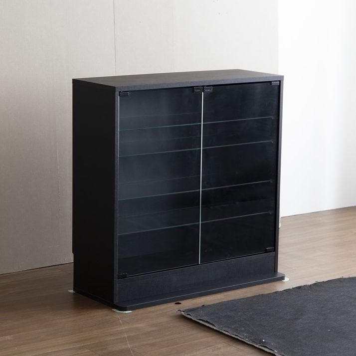 【幅80cm×奥行28cm】 コレクションケース　ブラック