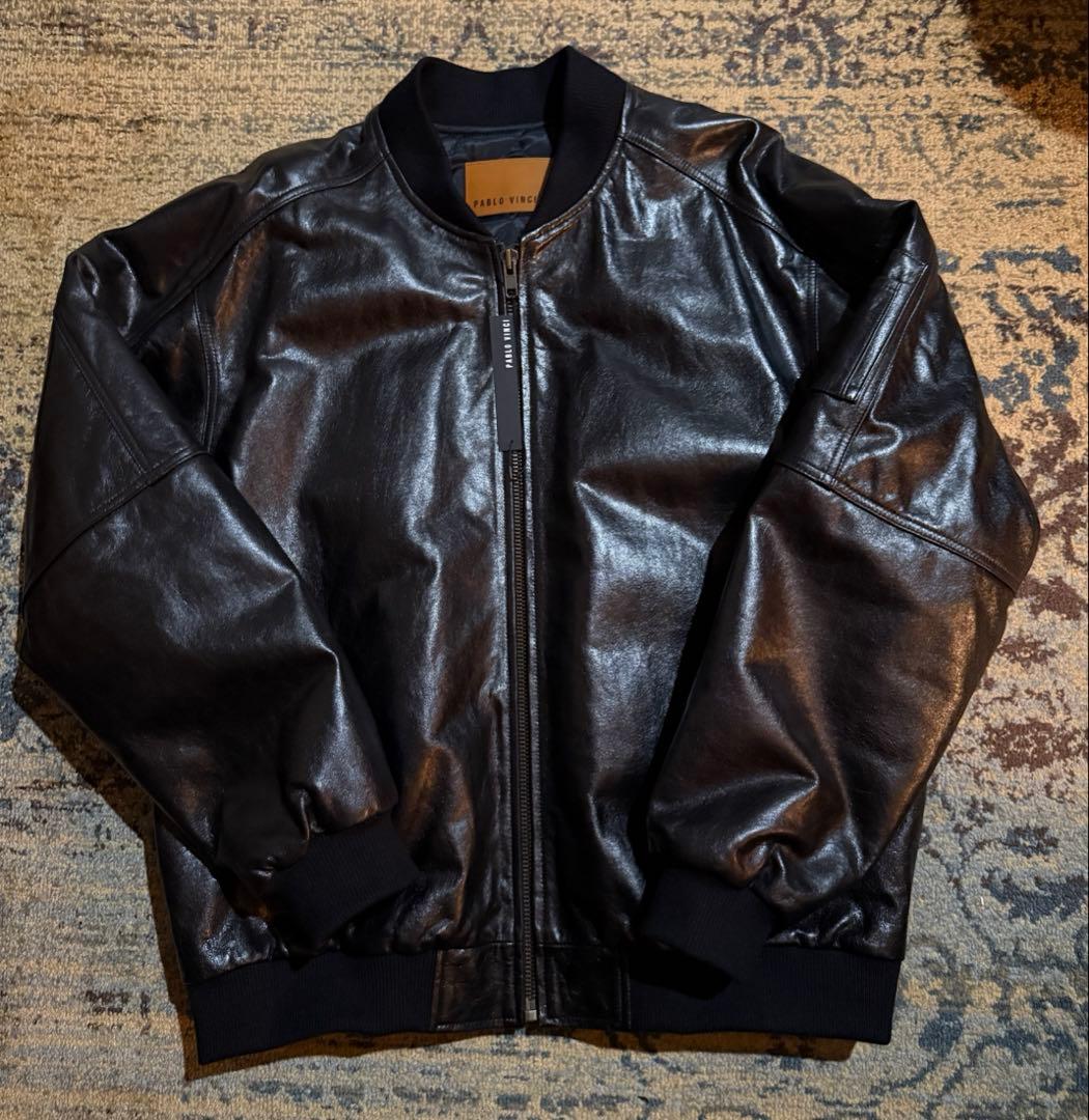 PABLO VINCI Leather bomber jacket 新品未使用