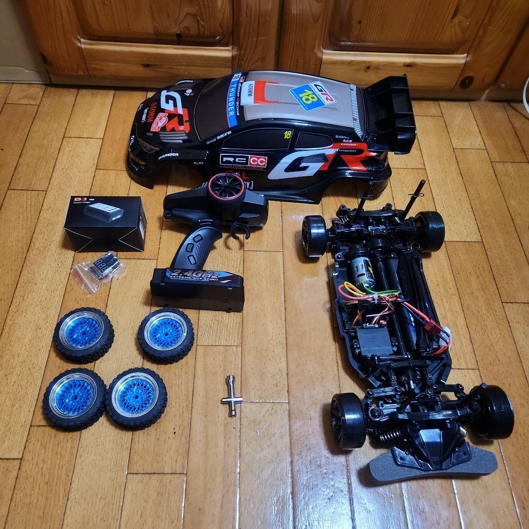 タミヤ ドリフト ラジコン フルセット　TT01 黒　ラリー　ボディ　　tt02