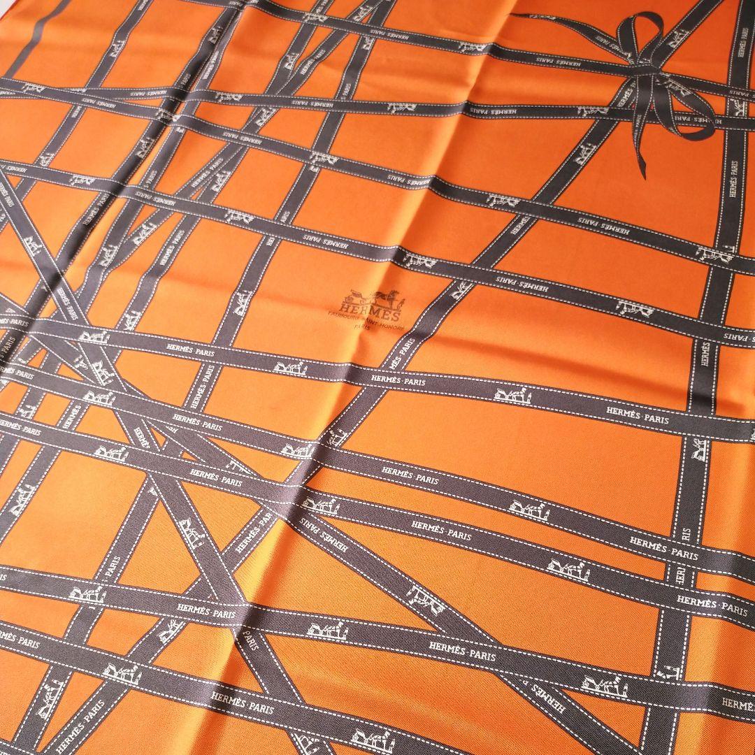 HERMES エルメス カレ90 スカーフ　ボルデュック リボン