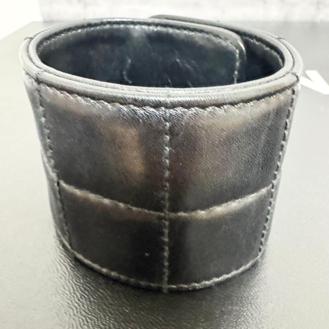 【美品】シャネル CHANEL ブレスレット チョコバー ラムスキン ブラック