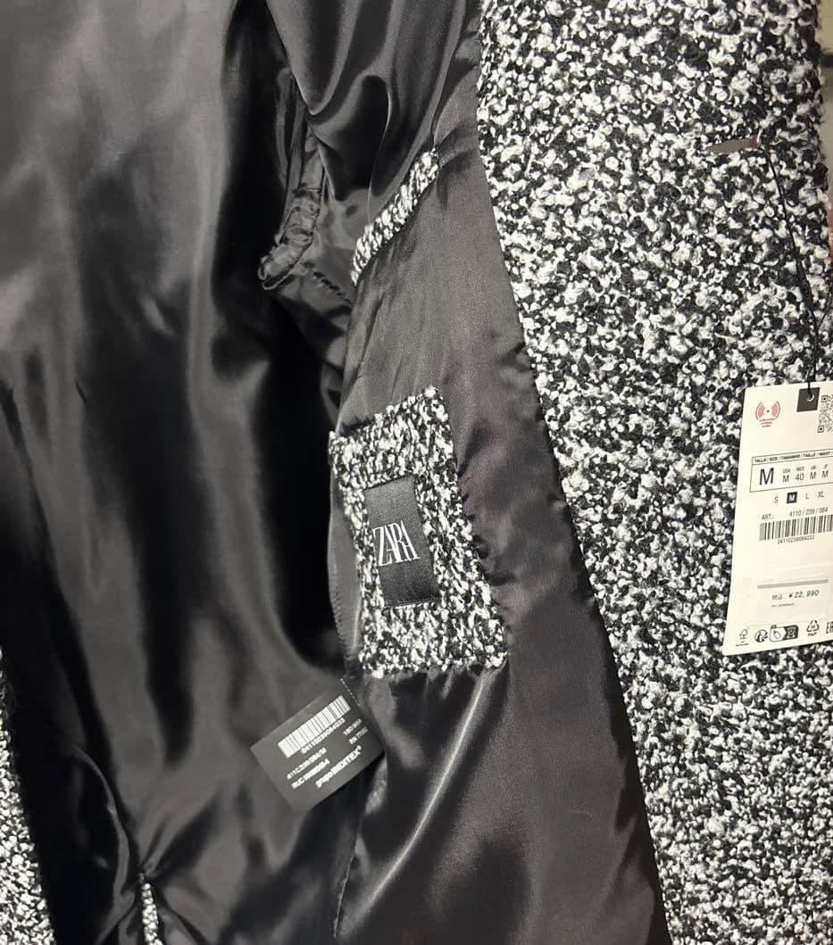 ザラZARA ブークレ　テクスチャーコート オーバーサイズ