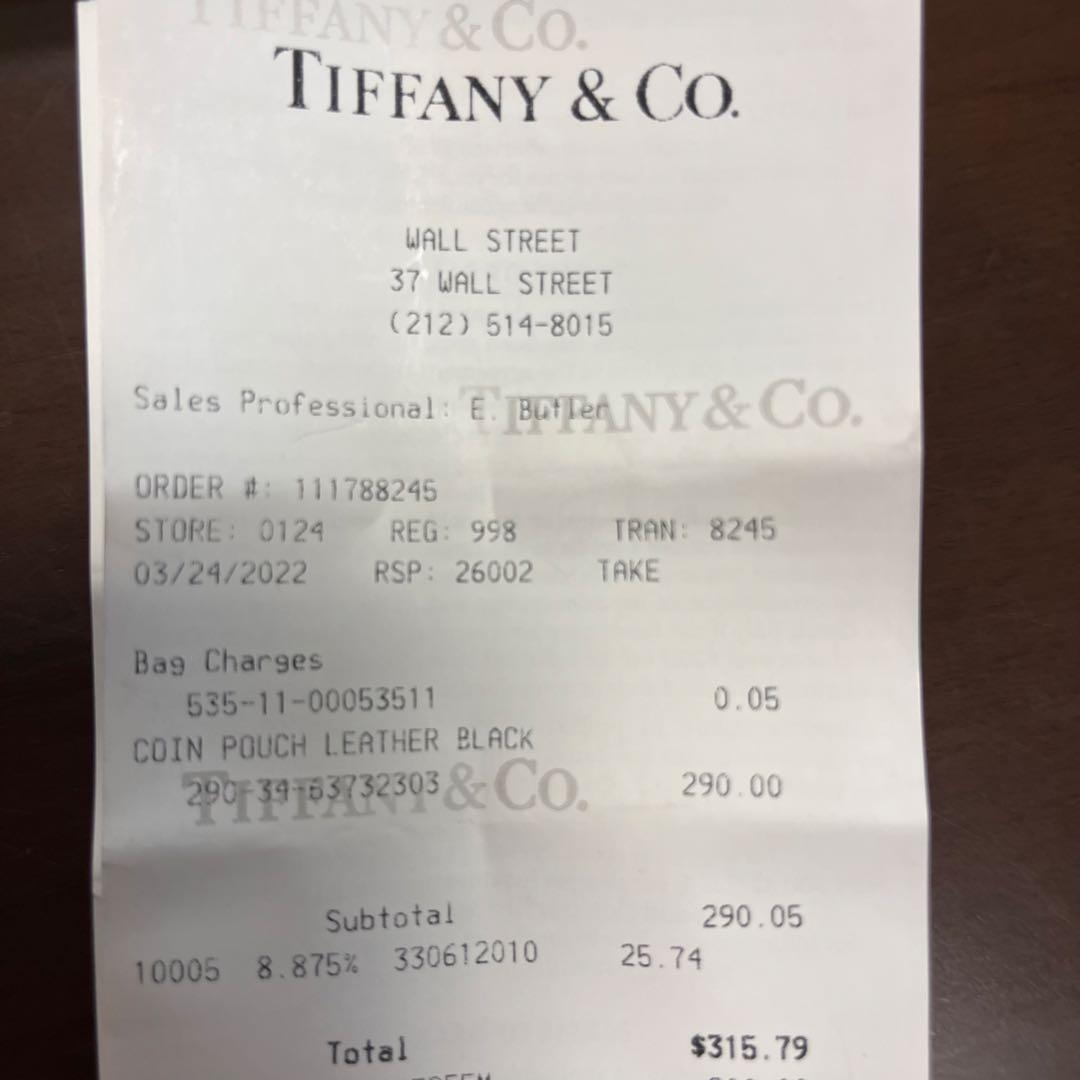 Tiffany & Co. ティファニーブラックレザー ケース　財布