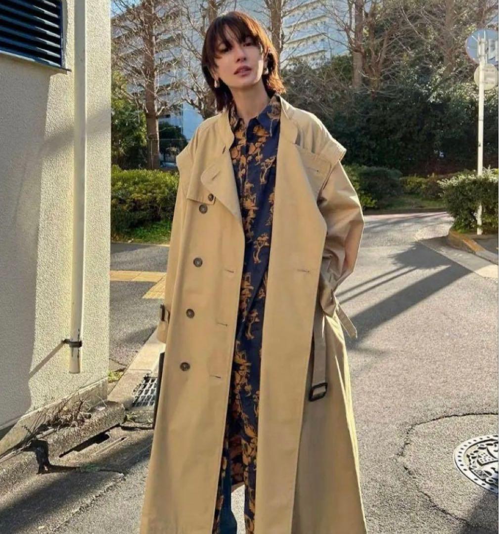 ジャケット・アウター CLANE 2WAY SQUARE SLEEVE TRENCH COAT