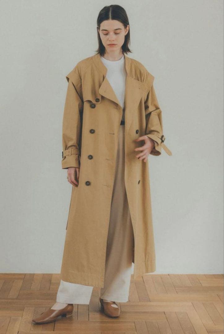 ジャケット・アウター CLANE 2WAY SQUARE SLEEVE TRENCH COAT