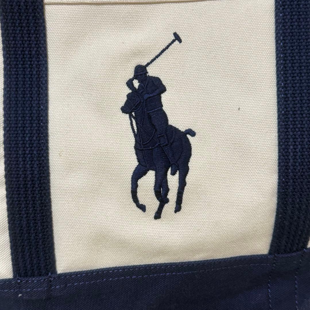 Ralph Lauren 大容量 トートバッグ アイボリー ネイビー　タグ付き