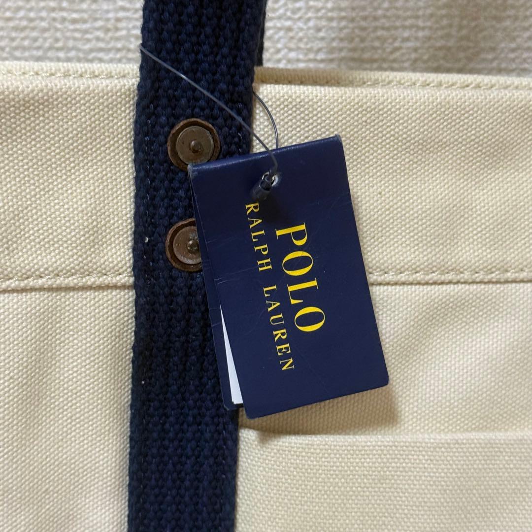 Ralph Lauren 大容量 トートバッグ アイボリー ネイビー　タグ付き