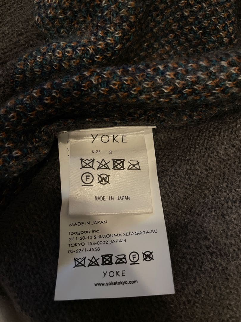YOKE 22aw モヘアカーディガン グレー