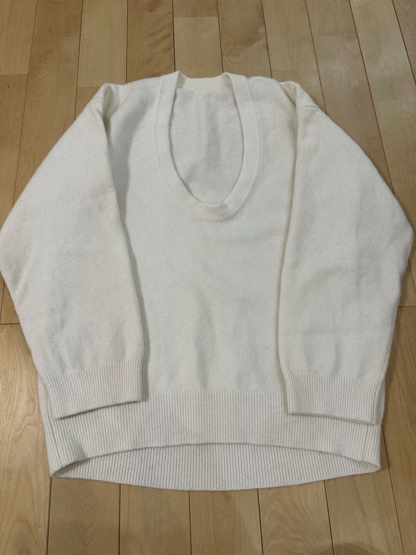 plage MY_Uneck ニット ホワイト　S