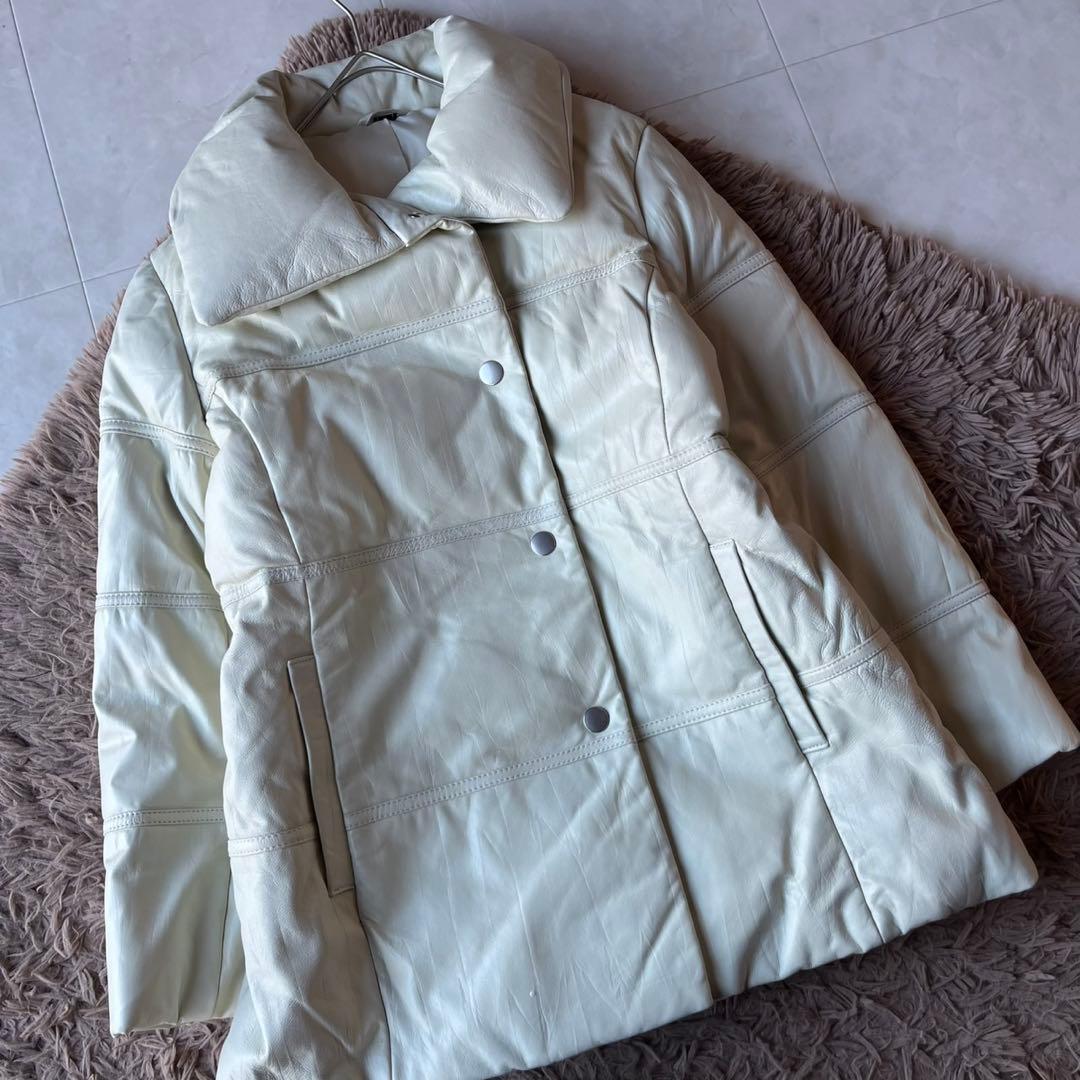 美品 Captious Person 羊革 ラムレザー ダウンコート L