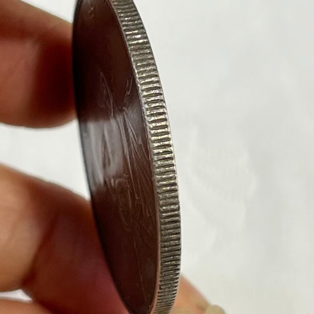 中華民国三年 袁世凱 側面肖像 壹圓銀貨 オリーブ葉図案 銀製 古銭 ・大型銀貨