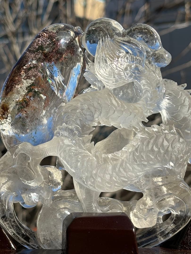 【水晶ガーデン天翔龍⭐️富貴吉祥】⭐️極上品⭐️専用台座付き