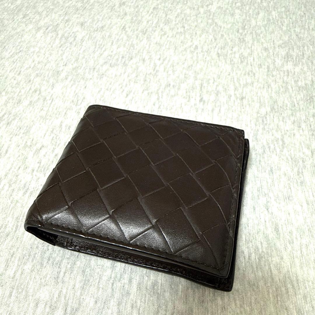 BOTTEGA VENETA 二つ折り財布 ダークブラウン