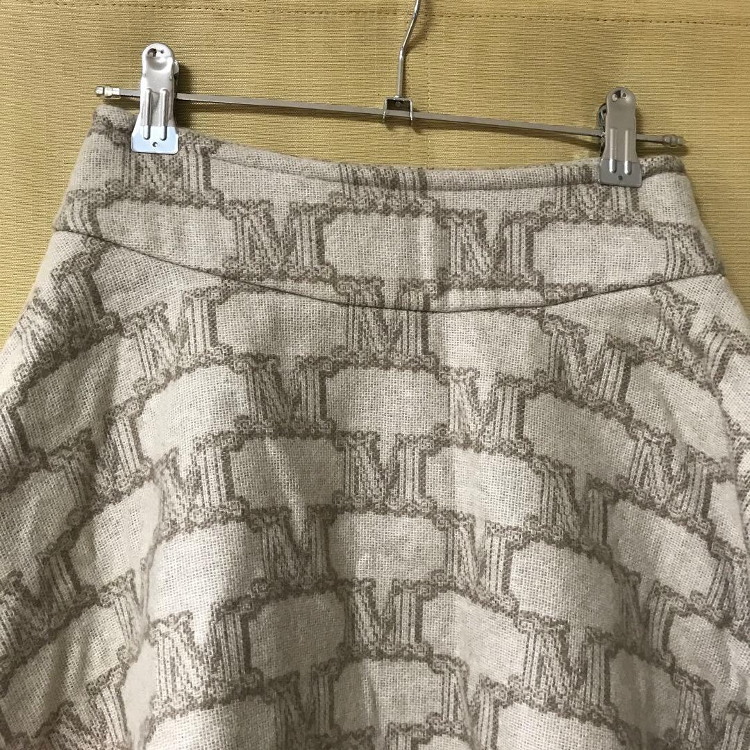 しーママ　　新品❕MaxMara 総柄　フレアスカート　カシミヤ　カシミア