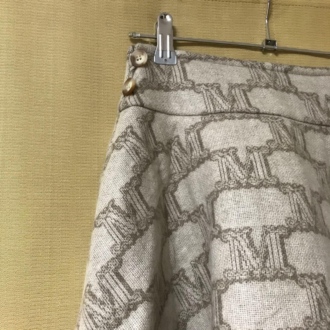 しーママ　　新品❕MaxMara 総柄　フレアスカート　カシミヤ　カシミア