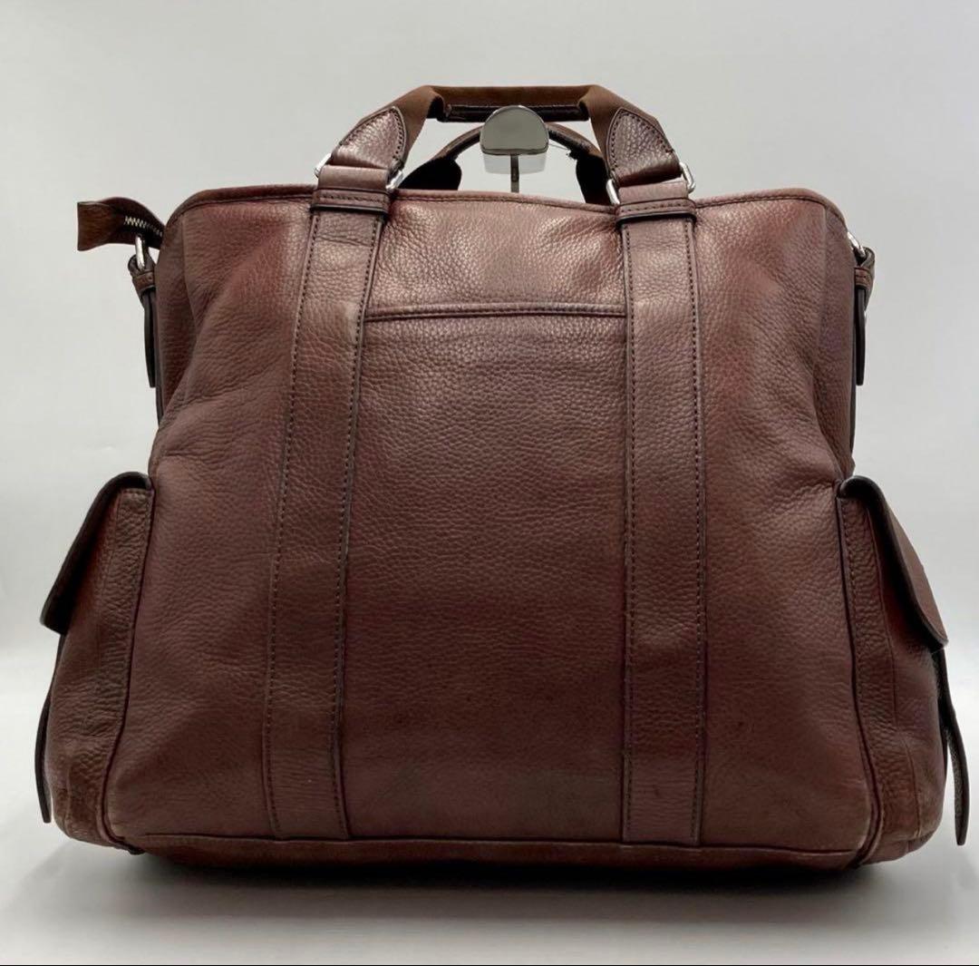 美品✨TUMI メンズ ビジネス タオス 6890D オールレザー ブラウン 茶