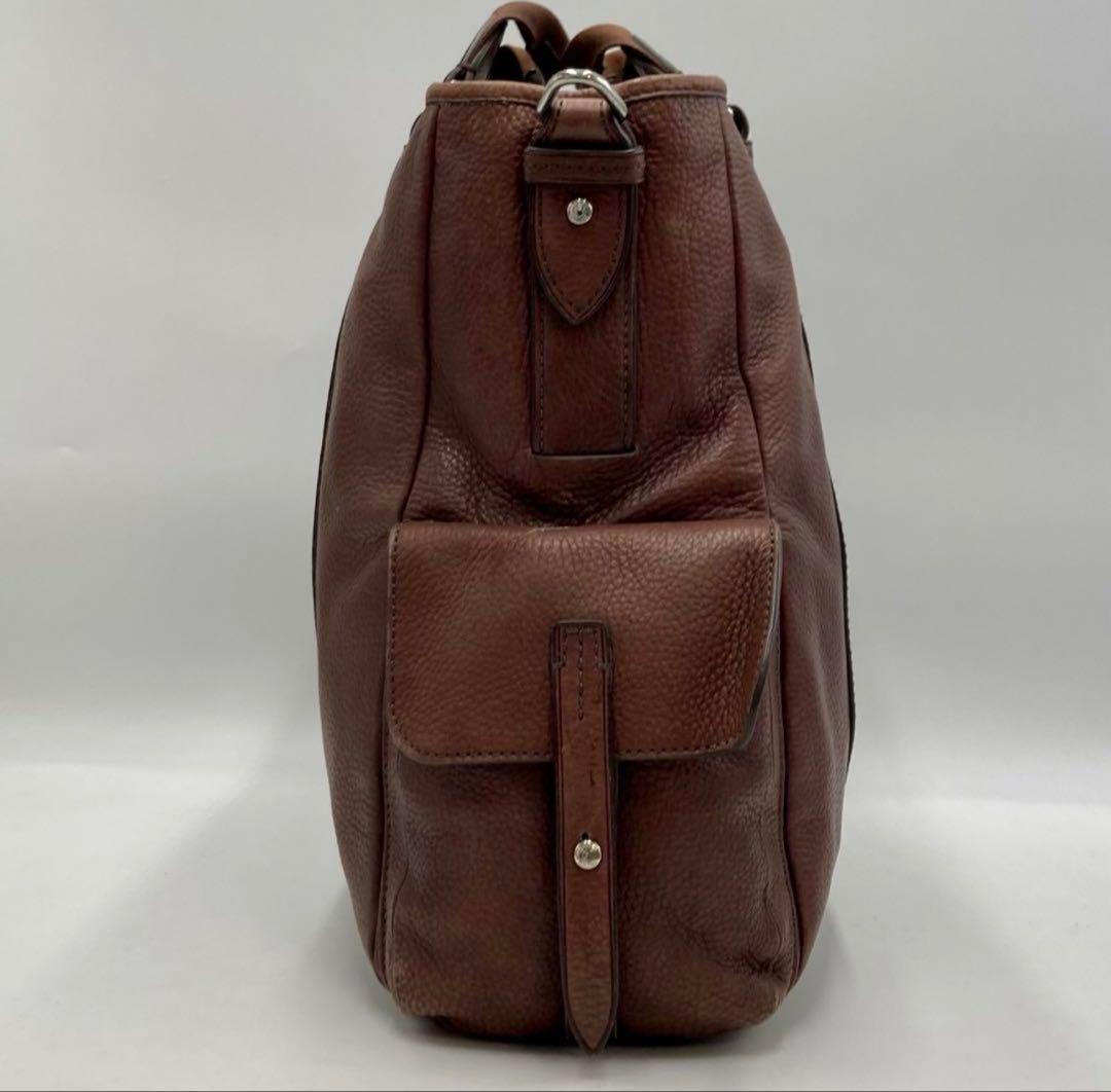 美品✨TUMI メンズ ビジネス タオス 6890D オールレザー ブラウン 茶