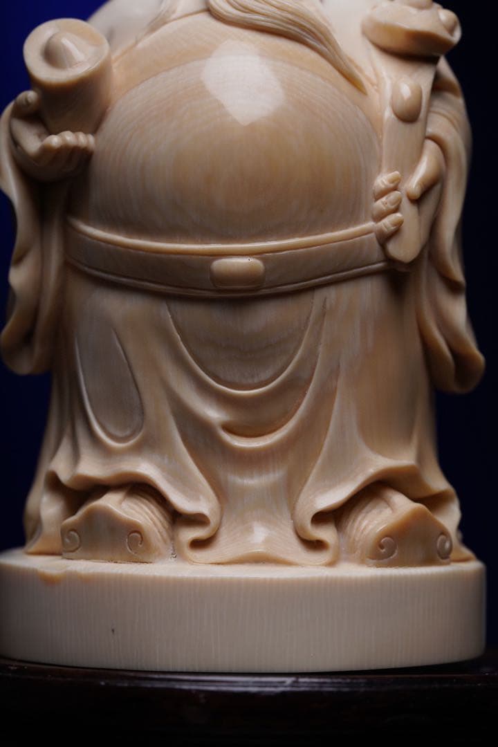 天然マンモス牙美しい手作り彫刻財神爺 置物