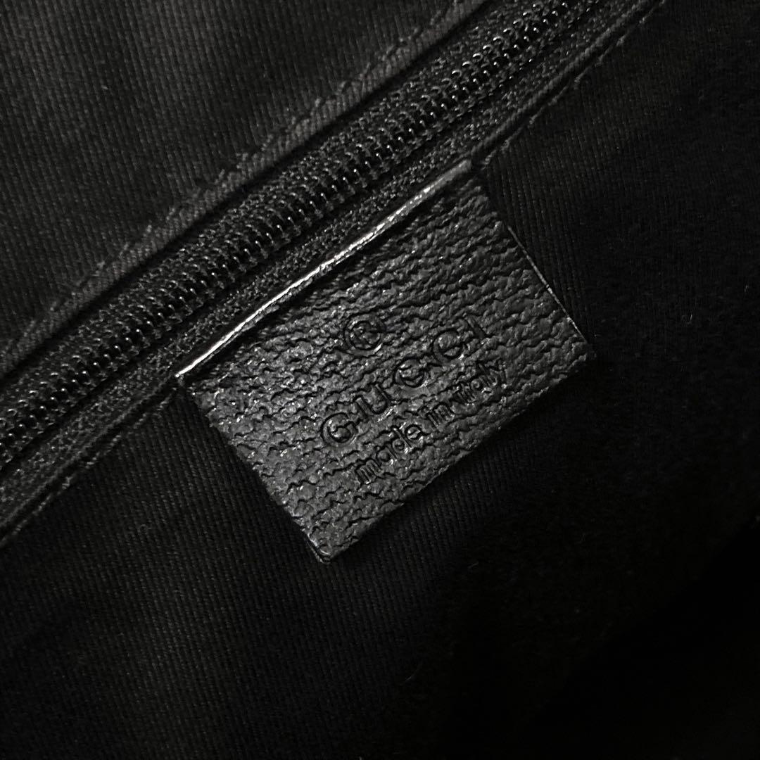 美品　グッチ　GUCCI トートバッグ　黒　ショルダーバッグ　キャンバス　GG