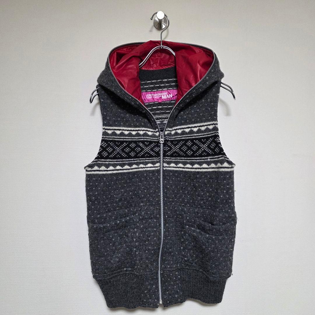 JUNYA WATANABE MAN PINK フード ウール ベスト