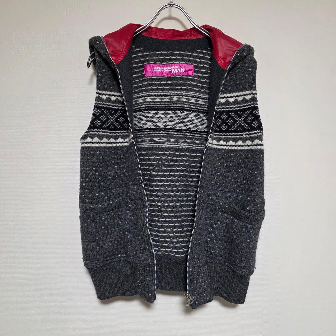 JUNYA WATANABE MAN PINK フード ウール ベスト