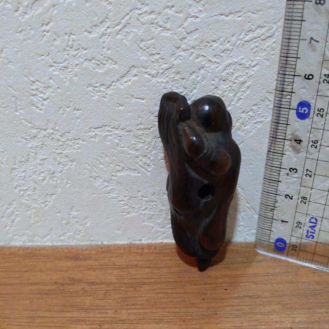 時代提げ物 江戸時代木彫根付 【瓢箪仙人】高さ約5.8cm 重さ約8ｇ 魔除け