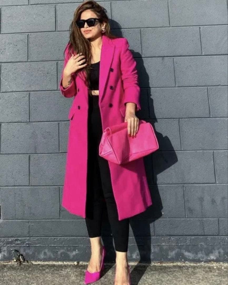 Nail　極美品ZARA MANTECO フクシア　ロングウールコート